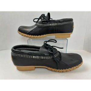LL Bean Black Rubber Moc Duck Boots 9